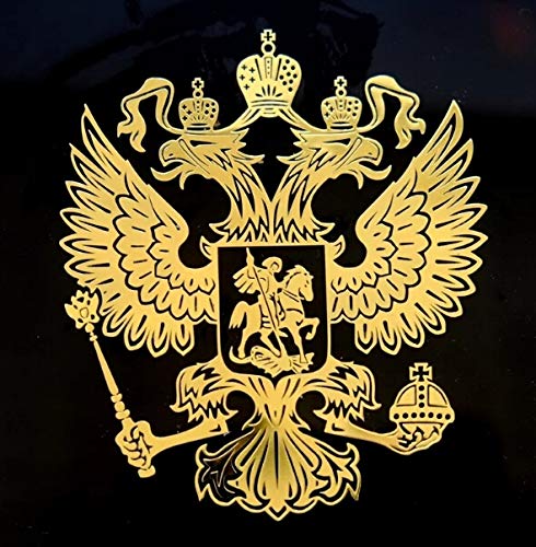 Russland Aufkleber Gross 3D in Gold Russia Putin Wappen Russischer Adler Sticker von XTRAFAST