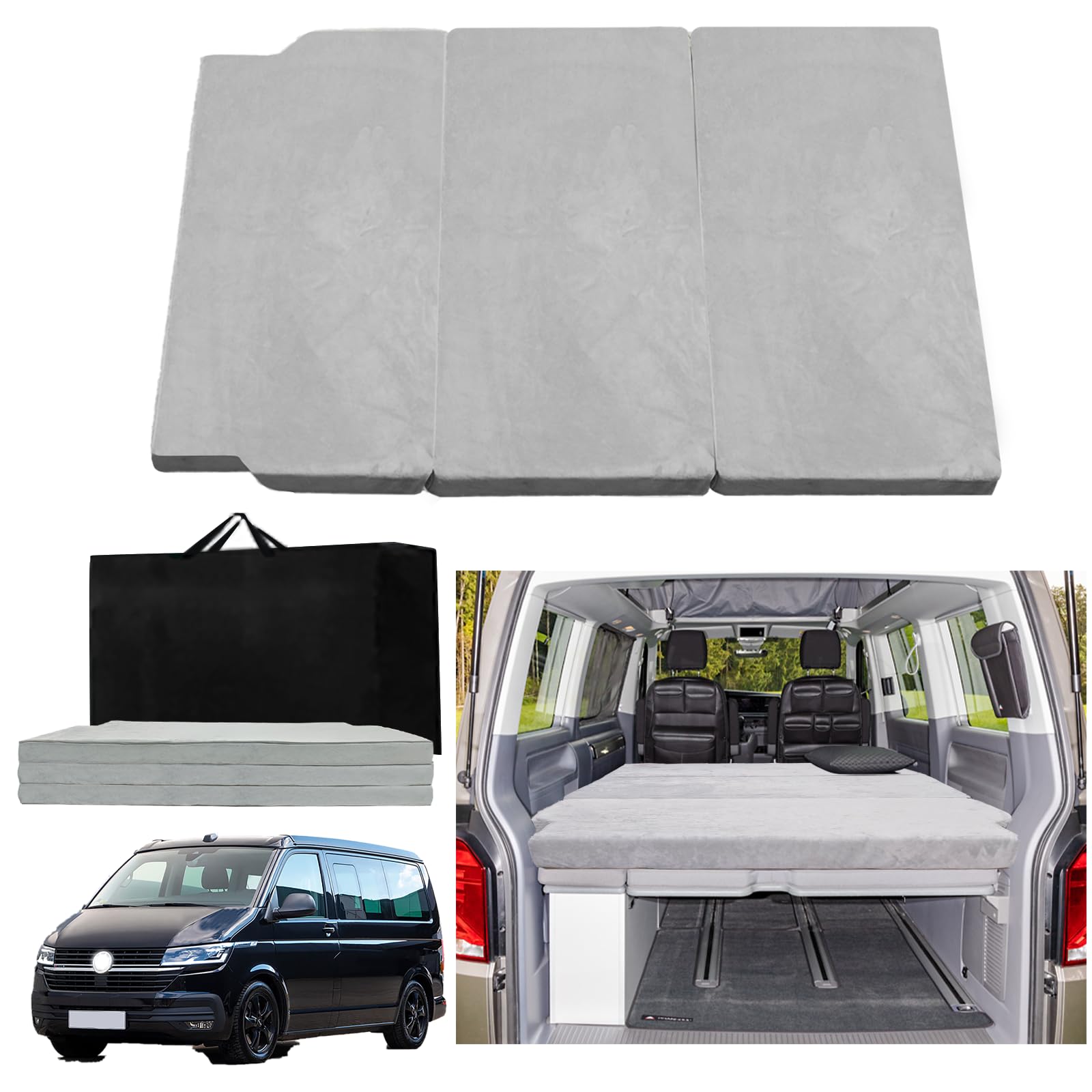 xxjolavv Verdickte tragbare Klappmatratze kompatibel mit VW T5 T6 T6.1 Multivan California Beach Caravelle und Transporter Wohnmobil Camper zubehör 186 * 148 * 8cm xxjolavv Verdickte tragbare Klappmatratze kompatibel mit VW T5 T6 T6.1 Multivan California Beach Caravelle und Transporter Wohnmobil Camper zubehör 186 * 148 * 8cm von xxjolavv