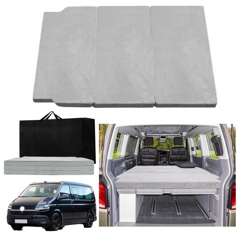 xxjolavv Verdickte tragbare Klappmatratze kompatibel mit VW T5 T6 T6.1 Multivan California Beach Caravelle und Transporter Wohnmobil Camper zubehör 186 * 148 * 8cm von xxjolavv