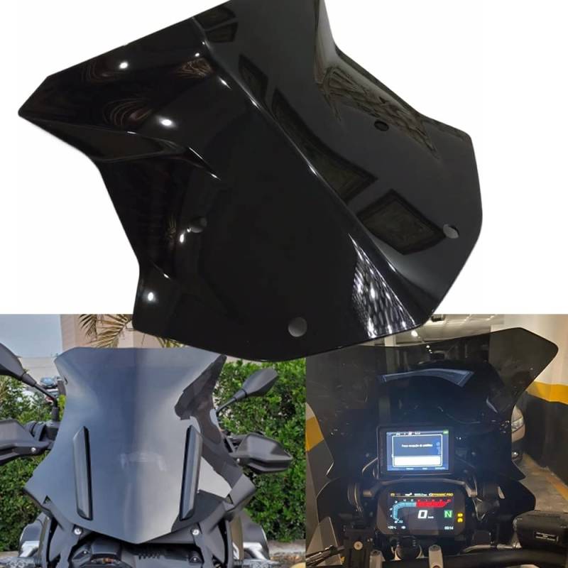 Motorrad Windschild R1200GS R 1200 Für GS Für LC R1250GS Für Adventure Windschutzscheibe Windschutzscheibe Für BMW R1200GS R1250GS Spoiler Luftabweiser (Farbe : Schwarz) von yantutu