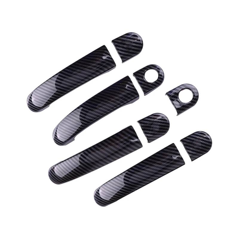 yhyttr 1 Satz Autotürgriffabdeckungsverkleidung, passend for Volkswagen, passend for Jetta, Limousine MK5 2005–2010, schwarzes ABS im Carbon-Stil Dekorativer Aufkleber für Türgriffabdeckungen von yhyttr