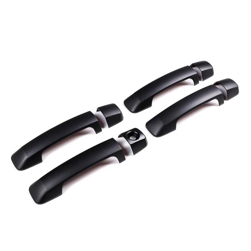 yhyttr 1 Set Auto-Seitentürgriff-Abdeckungsverkleidung, passend for Toyota, Tundra Sequoia 2008–2021, mattschwarzer ABS-Kunststoff Dekorativer Aufkleber für Türgriffabdeckungen von yhyttr