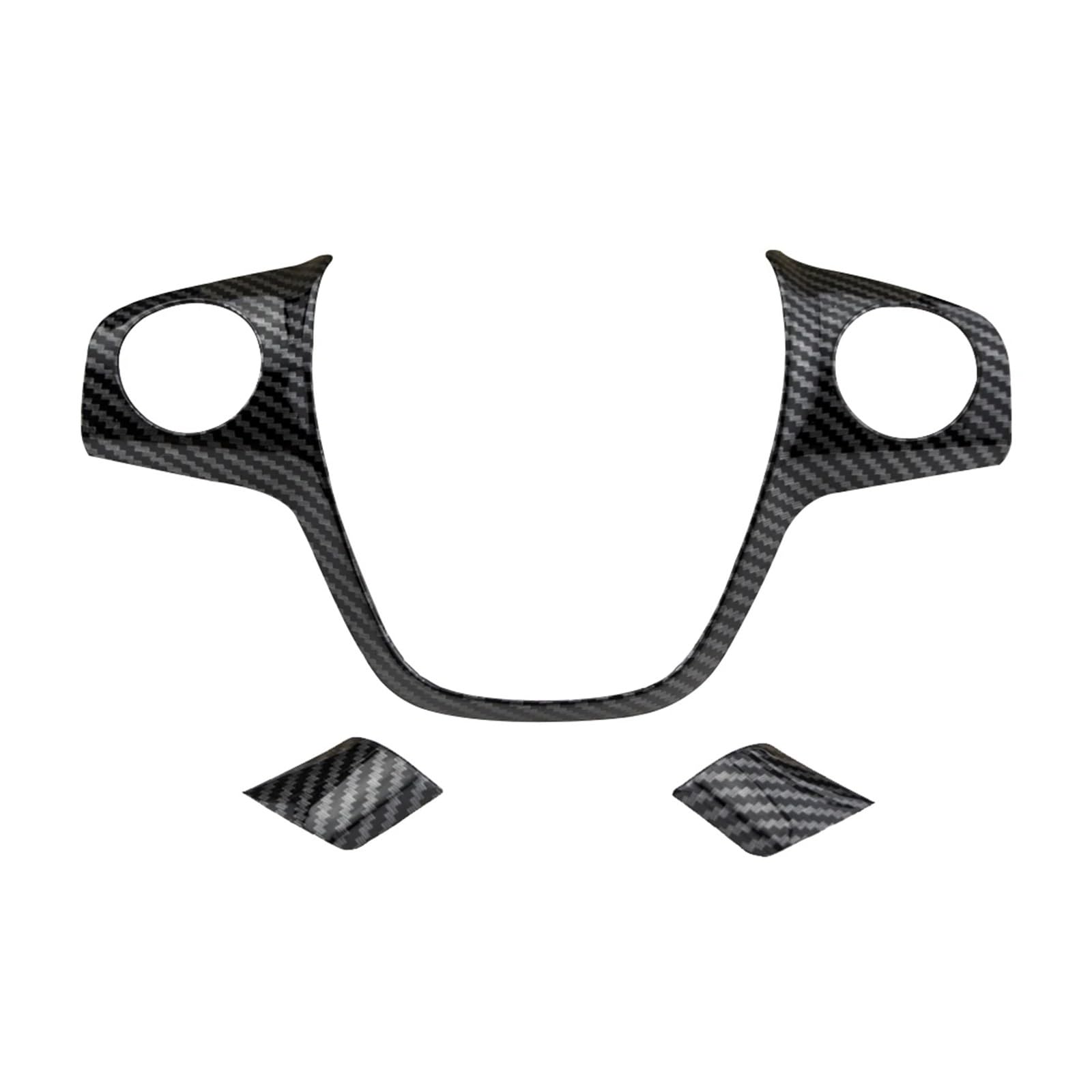 yhyttr 1 Stück Auto-Lenkradverkleidungsaufkleber, passend for Ford, Focus 3 MK3 2012–2014, passend for KUGA 2013–2015, Zubehör, Styling-Dekoration Lenkrad-Akzentaufkleber(3Pcs Carbon) von yhyttr