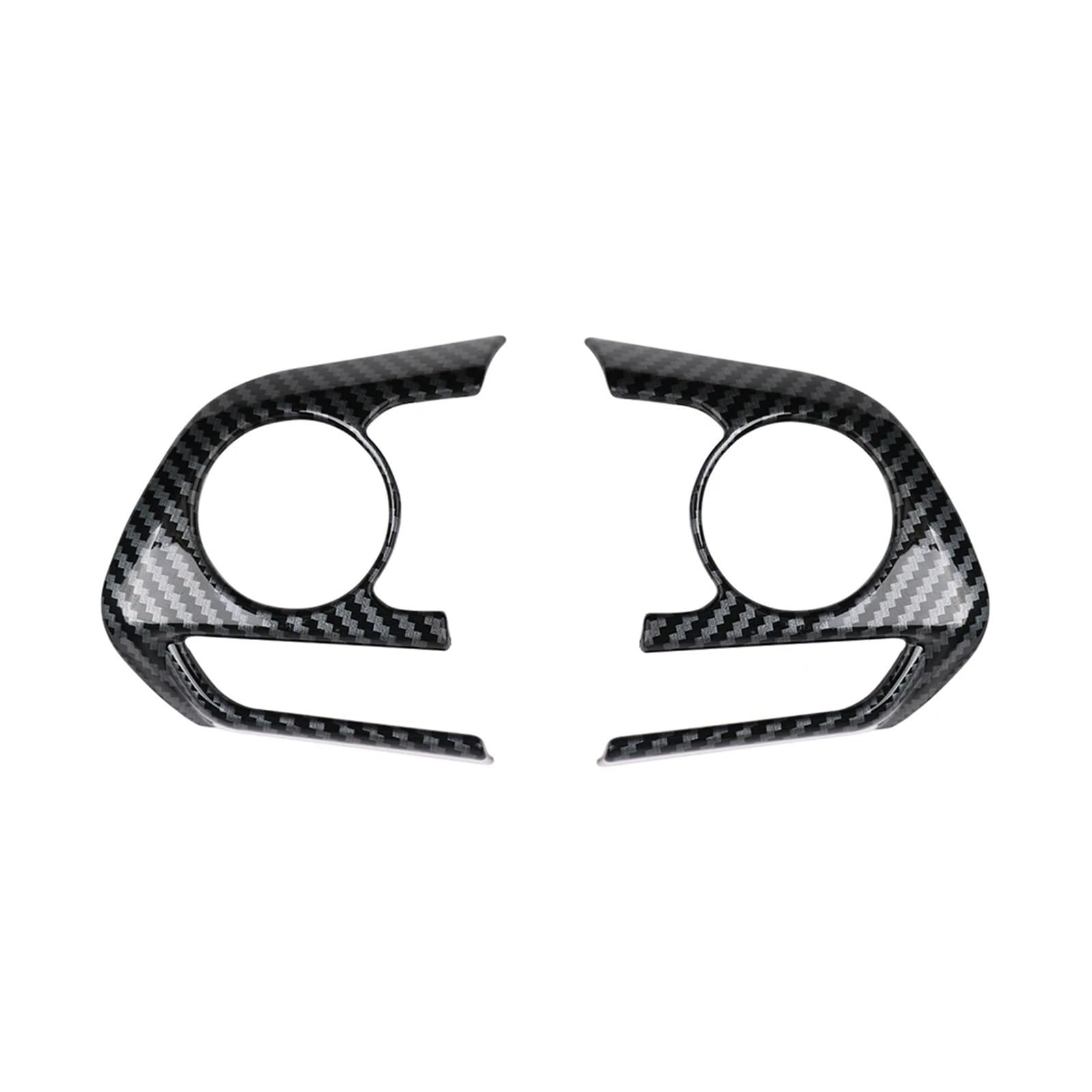 yhyttr 2 STÜCKE Auto-Lenkrad-Tastenfeldabdeckung, passend for Toyota, RAV4 Corolla E210 2019-2022 RAV 4 XA50 Zubehöraufkleber Lenkrad-Akzentaufkleber(Carbon fiber) von yhyttr