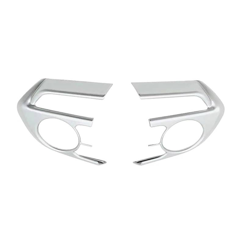 yhyttr 2 STÜCKE Auto-Lenkrad-Tastenfeldabdeckung, passend for Toyota, RAV4 Corolla E210 2019-2022 RAV 4 XA50 Zubehöraufkleber Lenkrad-Akzentaufkleber(Silver) von yhyttr