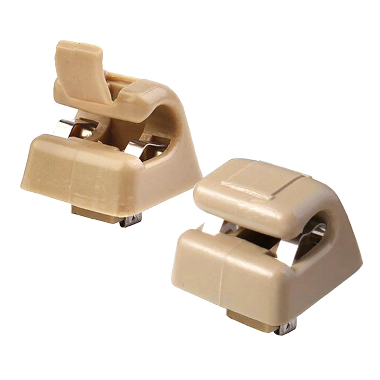 yhyttr 2-teilige Sonnenblenden-Cliphalter, passend for W201 W123 W124 W126 W140 W201 126-810-00-12-7101 Fahrzeuge mit Auto-Innenbefestigung Sonnenschutz-Halteclip(Beige) von yhyttr