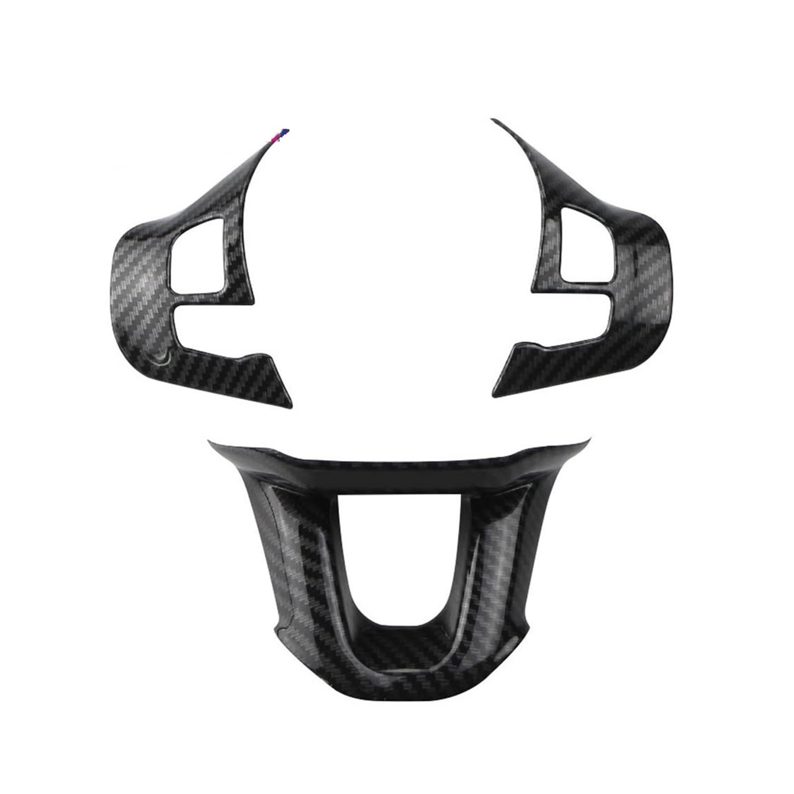 yhyttr 3-teiliges/Set Auto-Lenkradverkleidung, passend for Peugeot, 2008 208 2014–2018, Innenleisten, Aufkleber, Knopfschalterabdeckung, Pailletten Lenkrad-Akzentaufkleber(Carbon Black) von yhyttr