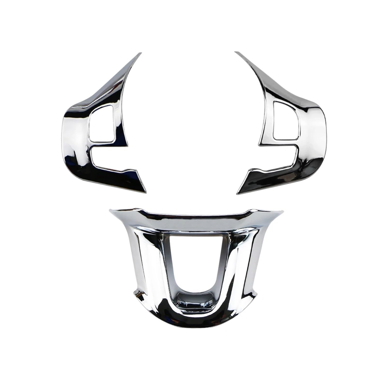 yhyttr 3-teiliges/Set Auto-Lenkradverkleidung, passend for Peugeot, 2008 208 2014–2018, Innenleisten, Aufkleber, Knopfschalterabdeckung, Pailletten Lenkrad-Akzentaufkleber(Glossy Silver) von yhyttr