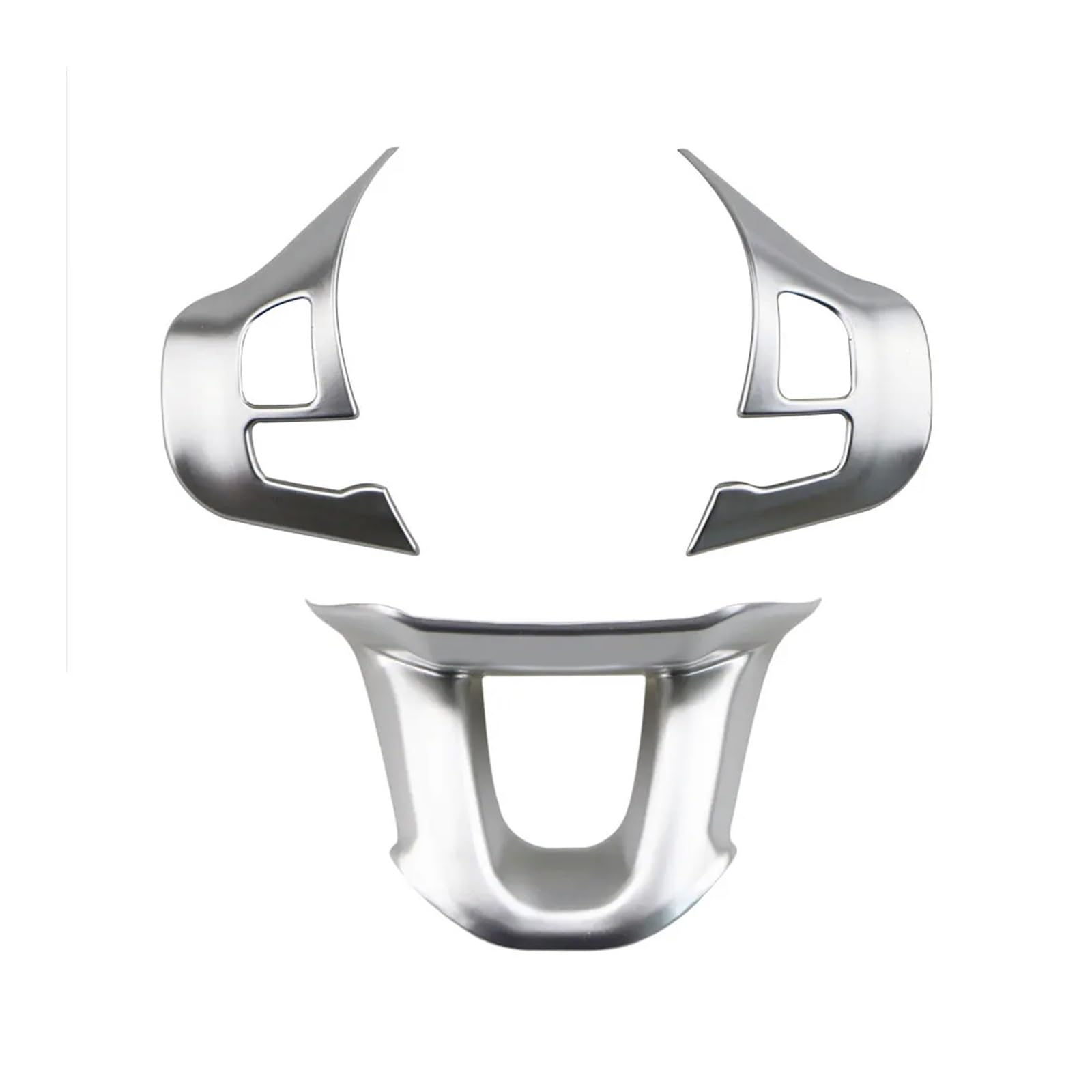 yhyttr 3-teiliges/Set Auto-Lenkradverkleidung, passend for Peugeot, 2008 208 2014–2018, Innenleisten, Aufkleber, Knopfschalterabdeckung, Pailletten Lenkrad-Akzentaufkleber(Matt Silver) von yhyttr