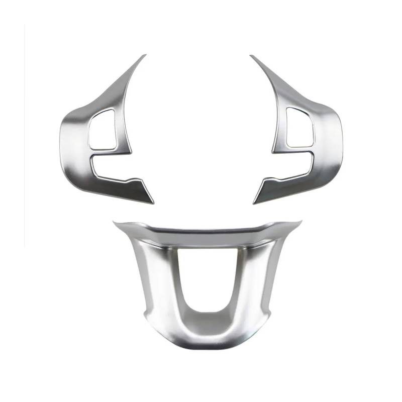 yhyttr 3-teiliges/Set Auto-Lenkradverkleidung, passend for Peugeot, 2008 208 2014–2018, Innenleisten, Aufkleber, Knopfschalterabdeckung, Pailletten Lenkrad-Akzentaufkleber(Matt Silver) von yhyttr