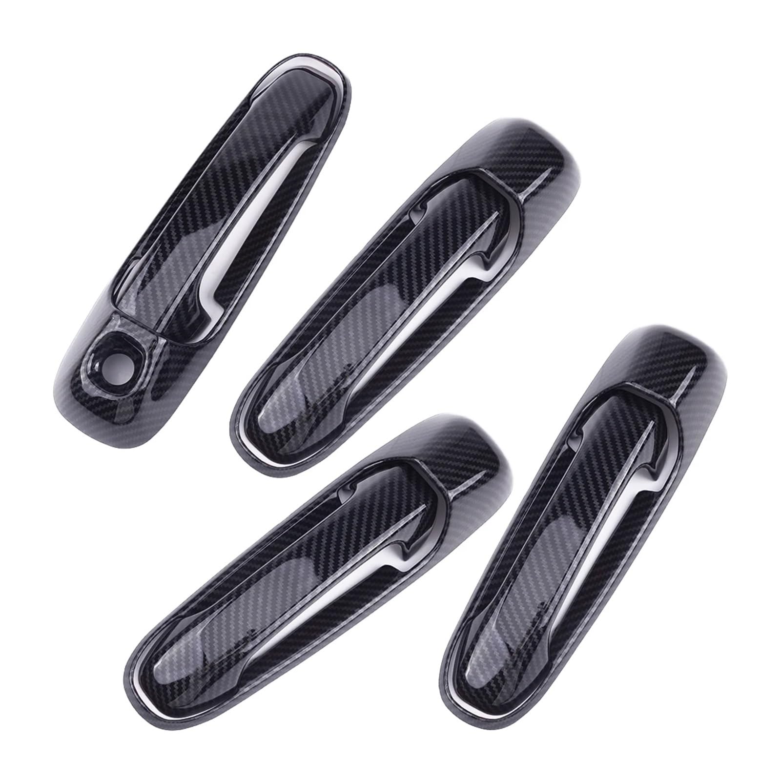 yhyttr 4 Satz/8 Stück Türgriffabdeckungen, passend for Jeep, Grand Cherokee WJ 1999–2004, mehr Fahrzeuge ohne Smart KH PSG KH Kohlefaser-Textur Dekorativer Aufkleber für Türgriffabdeckungen von yhyttr