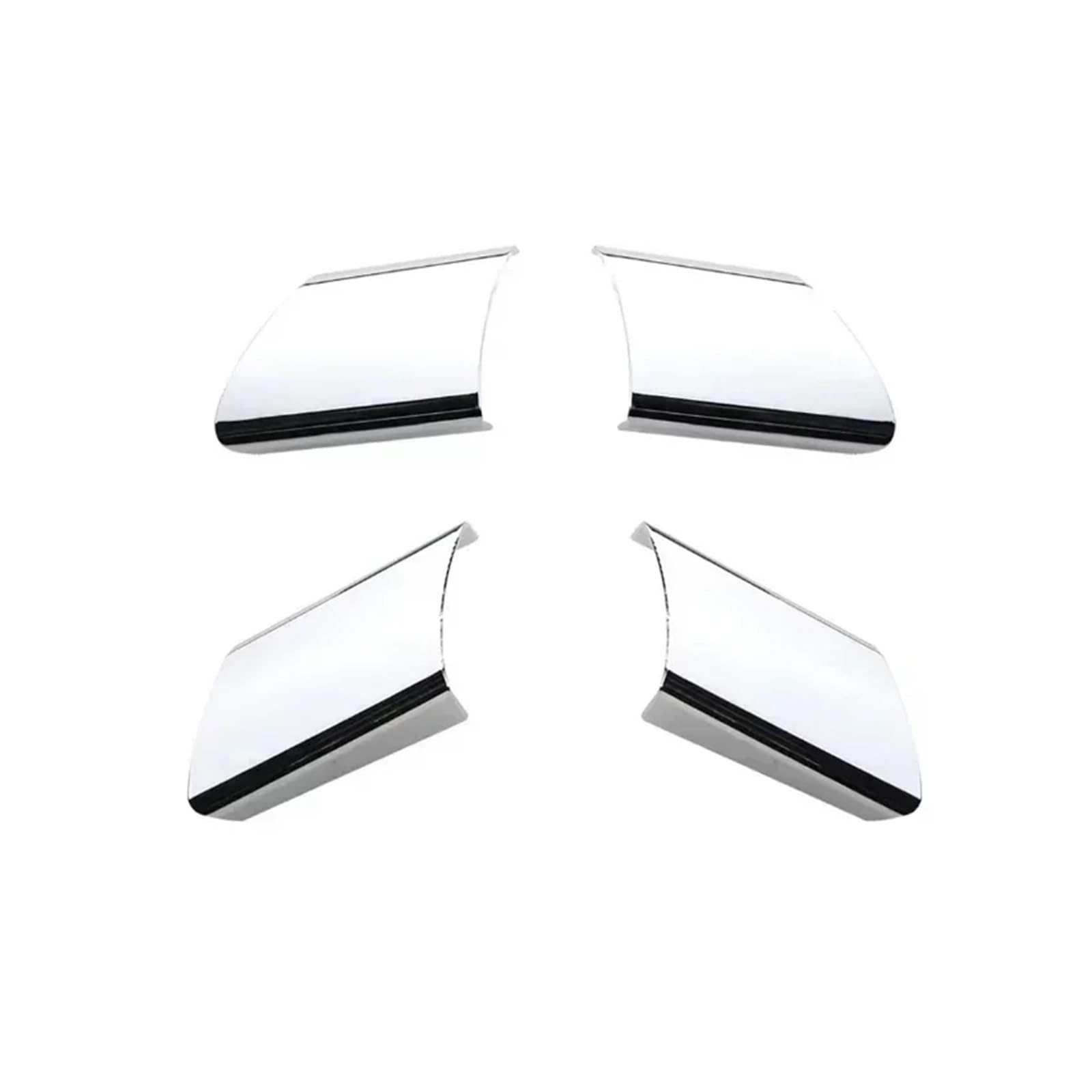 yhyttr 4 Teile/Satz Auto-Lenkradverkleidung, passend for VW, passend for Volkswagen, passend for Polo 2004–2007 Lenkrad-Akzentaufkleber(ABS silver) von yhyttr