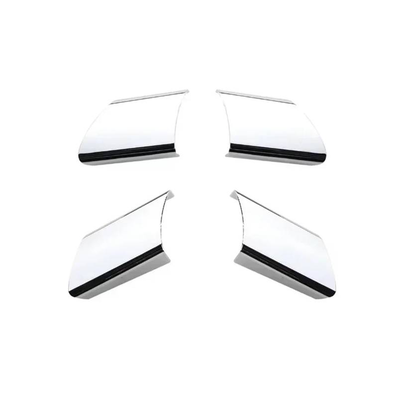 yhyttr 4 Teile/Satz Auto-Lenkradverkleidung, passend for VW, passend for Volkswagen, passend for Polo 2004–2007 Lenkrad-Akzentaufkleber(ABS silver) von yhyttr