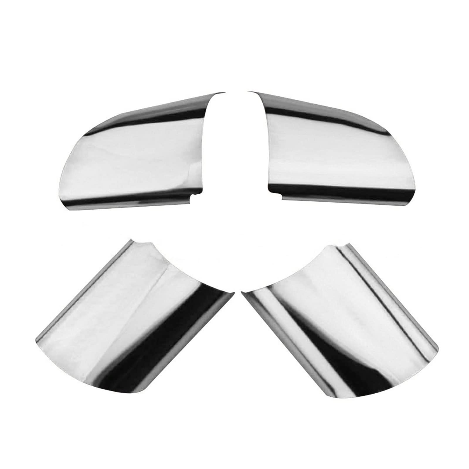 yhyttr 4-teiliger Aufkleber for die Lenkradverkleidung, passend for Ford, Focus MK2 2005–2011, Dekorationszubehör, Innenraum Lenkrad-Akzentaufkleber(Silver) von yhyttr