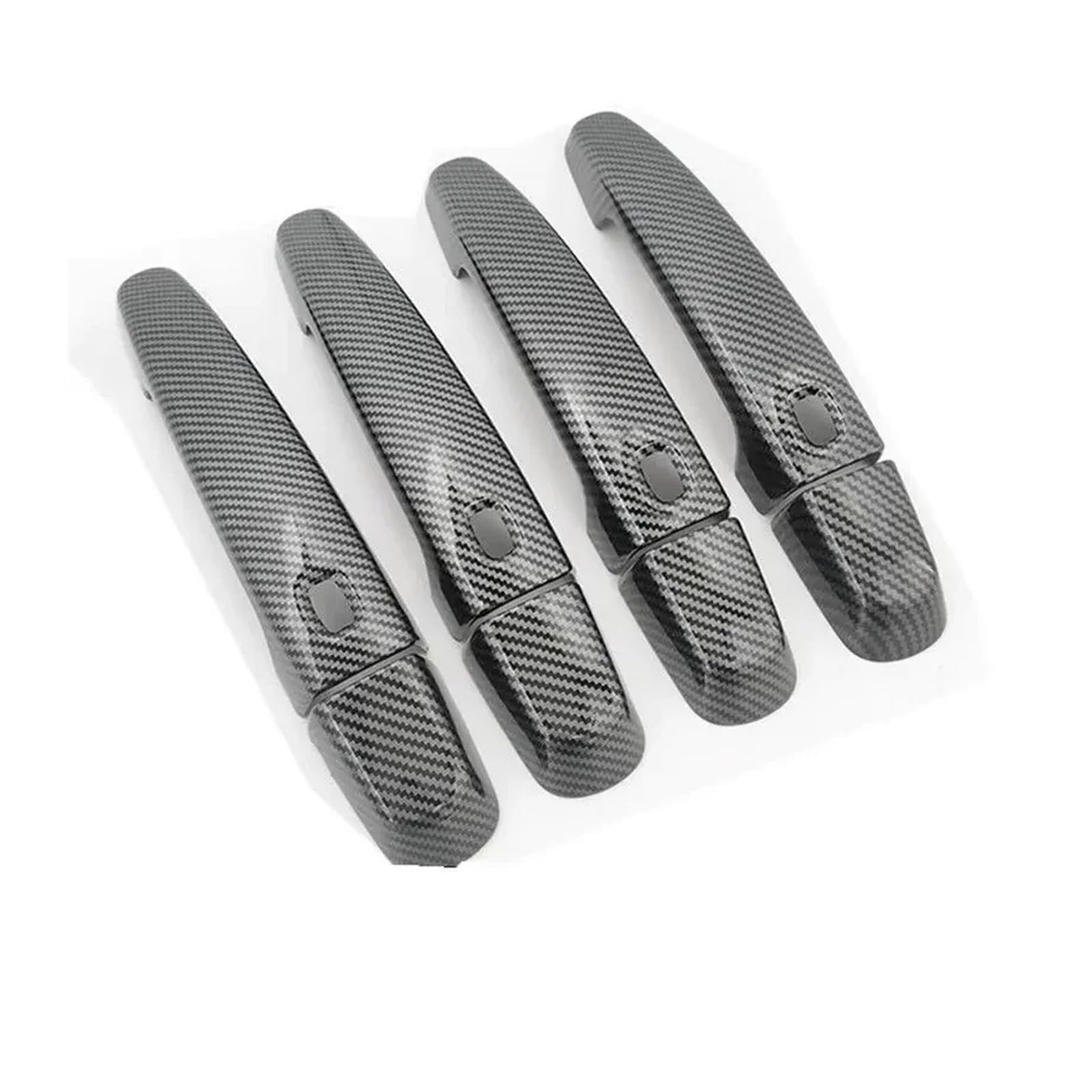 yhyttr Aufkleber for Autotürgriffabdeckung, passend for Chevrolet, Malibu 2016–2023, Kohlefaser-Chrom-Styling-Zubehör Dekorativer Aufkleber für Türgriffabdeckungen(Carbon 4 buttons) von yhyttr