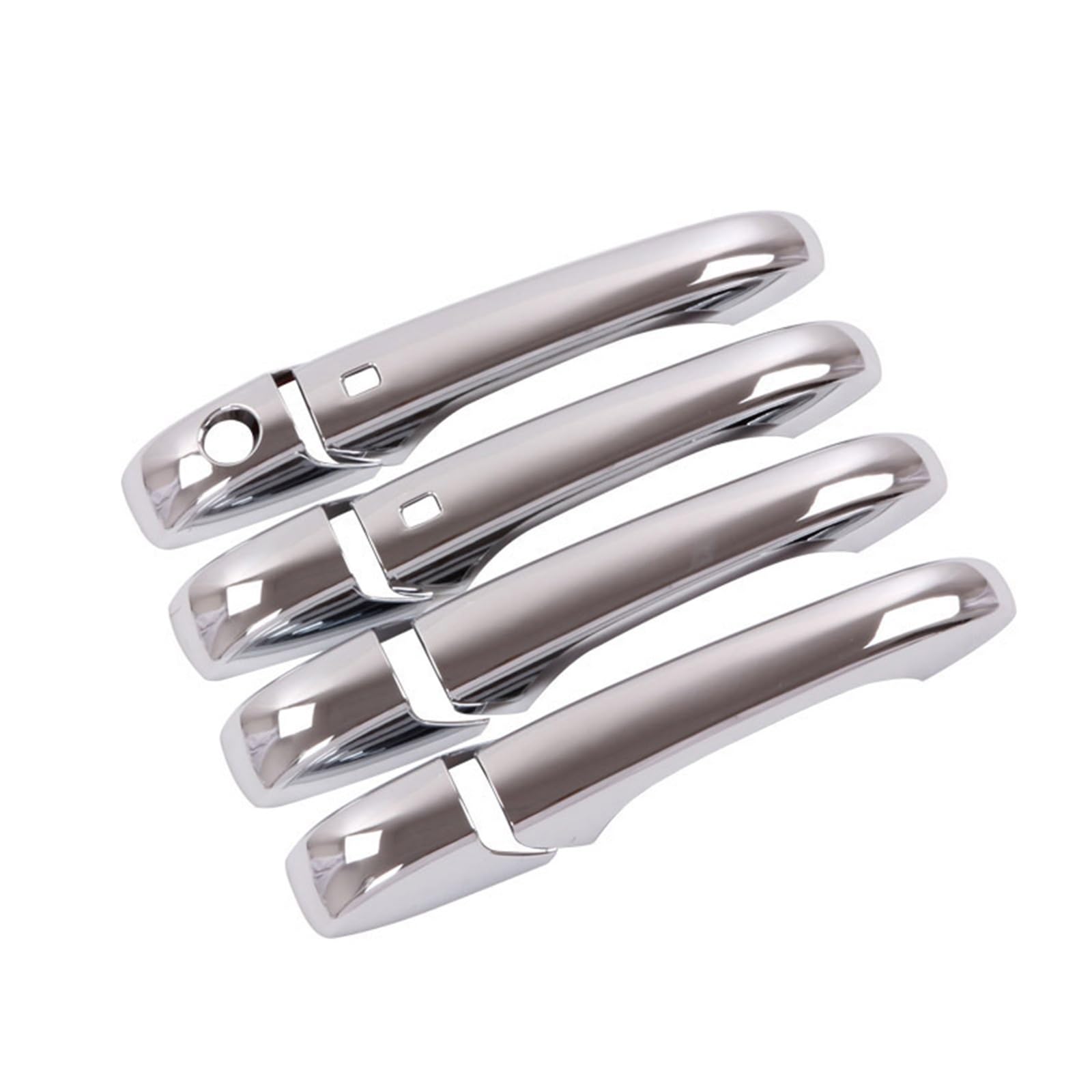 yhyttr Aufkleber for Autotürgriffabdeckung, passend for Chrysler, 300 300C 2005–2010, Kohlefaser-Chrom-Autozubehör Dekorativer Aufkleber für Türgriffabdeckungen(Silver 2 buttons) von yhyttr