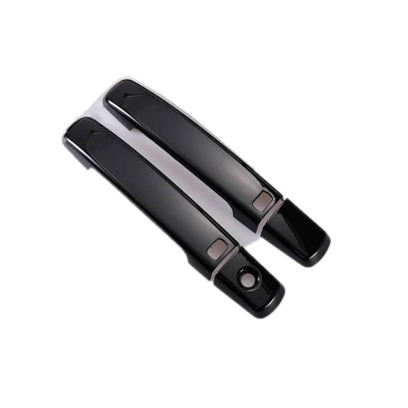 yhyttr Aufkleber for Autotürgriffabdeckung, passend for Nissan, Pathfinder R51 2005–2012, glänzendes schwarzes Chrom, Auto-Styling-Zubehör Dekorativer Aufkleber für Türgriffabdeckungen(Black 2 buttons von yhyttr