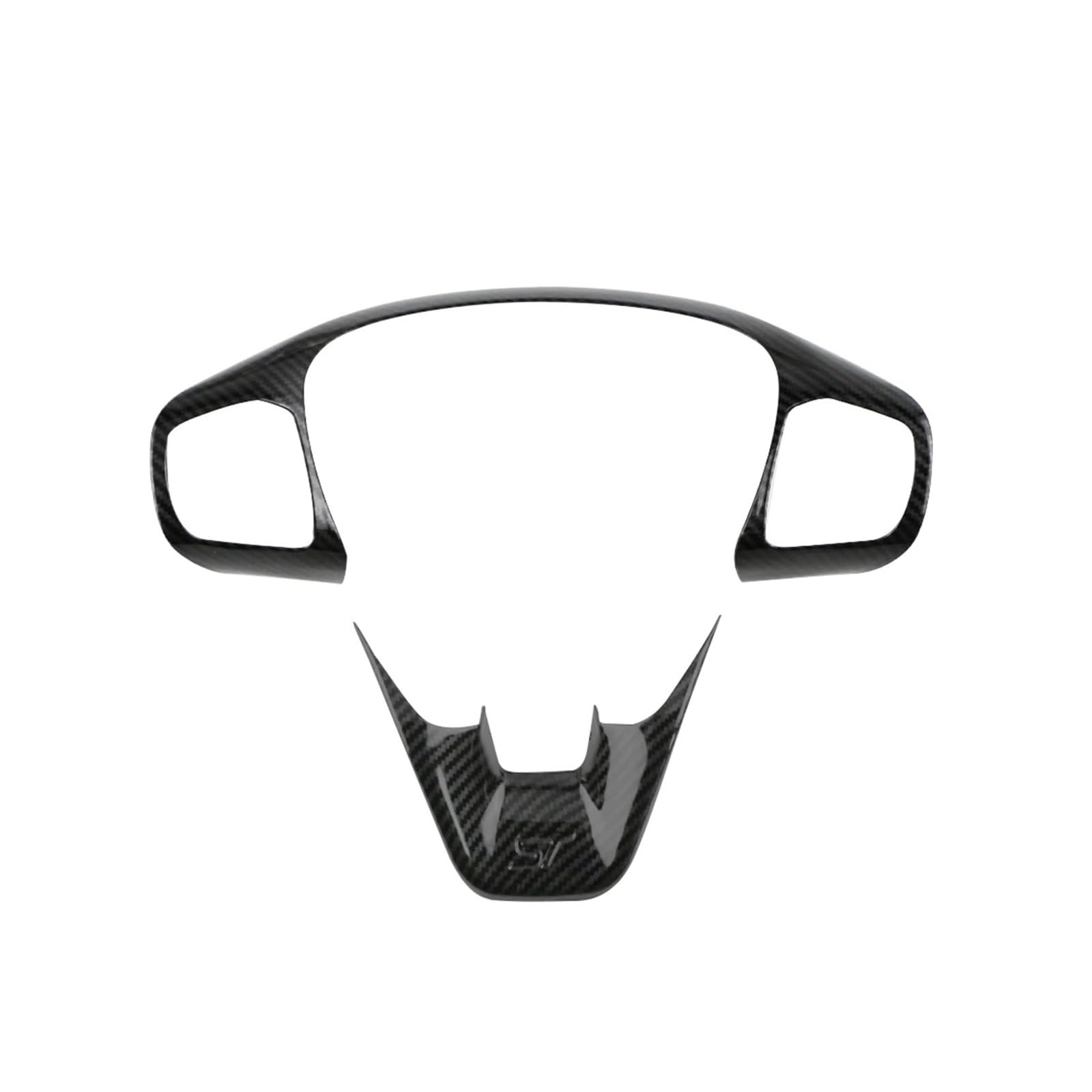 yhyttr Aufkleber for Lenkradabdeckungen, passend for Ford, Fiesta MK8 2017–2020, Focus MK4 ST 2019–2021, Autozubehör Lenkrad-Akzentaufkleber(Carbon fiber black) von yhyttr