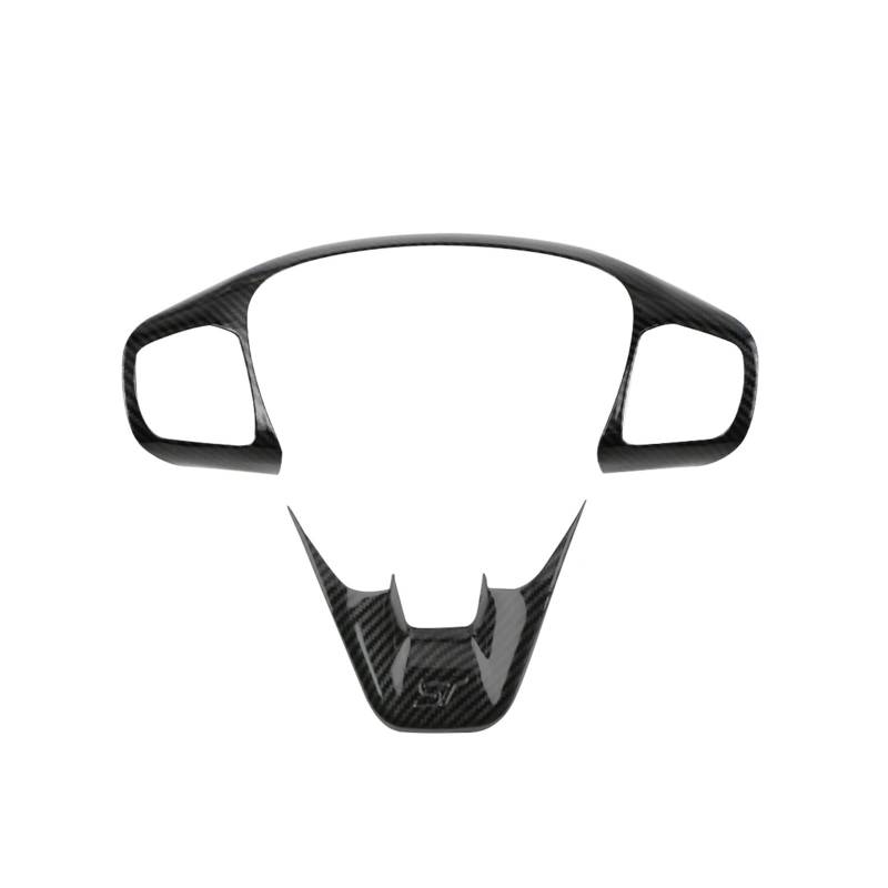 yhyttr Aufkleber for Lenkradabdeckungen, passend for Ford, Fiesta MK8 2017–2020, Focus MK4 ST 2019–2021, Autozubehör Lenkrad-Akzentaufkleber(Carbon fiber black) von yhyttr