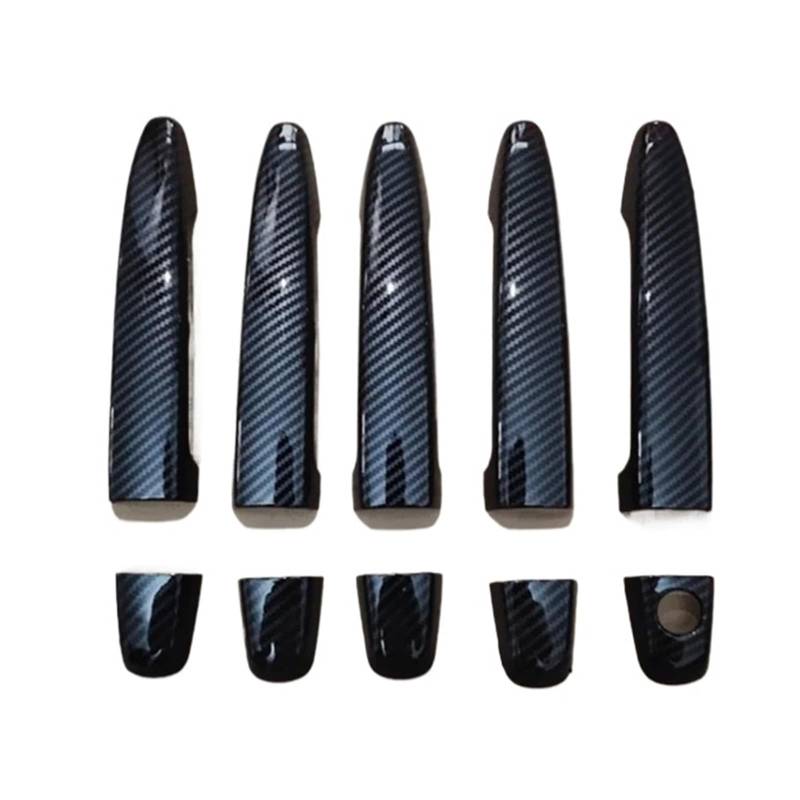 yhyttr Aufkleber for Türgriffabdeckung, passend for Toyota, Highlander 2008–2012, Toyota Camry 2007–2011, Chrom-Kohlefaser-Styling-Zubehör Dekorativer Aufkleber für Türgriffabdeckungen(Carbon Fiber) von yhyttr