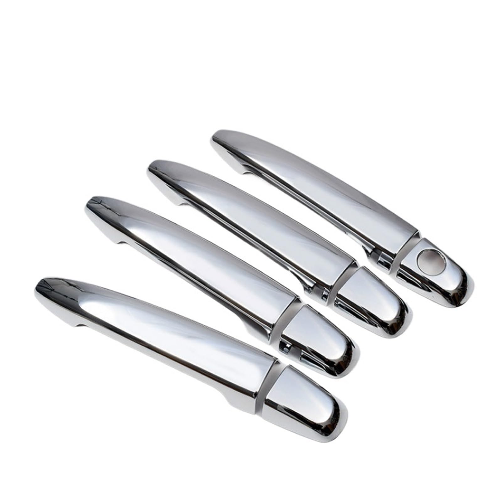 yhyttr Aufkleber for Türgriffabdeckung, passend for Toyota, Highlander 2008–2012, Toyota Camry 2007–2011, Chrom-Kohlefaser-Styling-Zubehör Dekorativer Aufkleber für Türgriffabdeckungen(Silver) von yhyttr