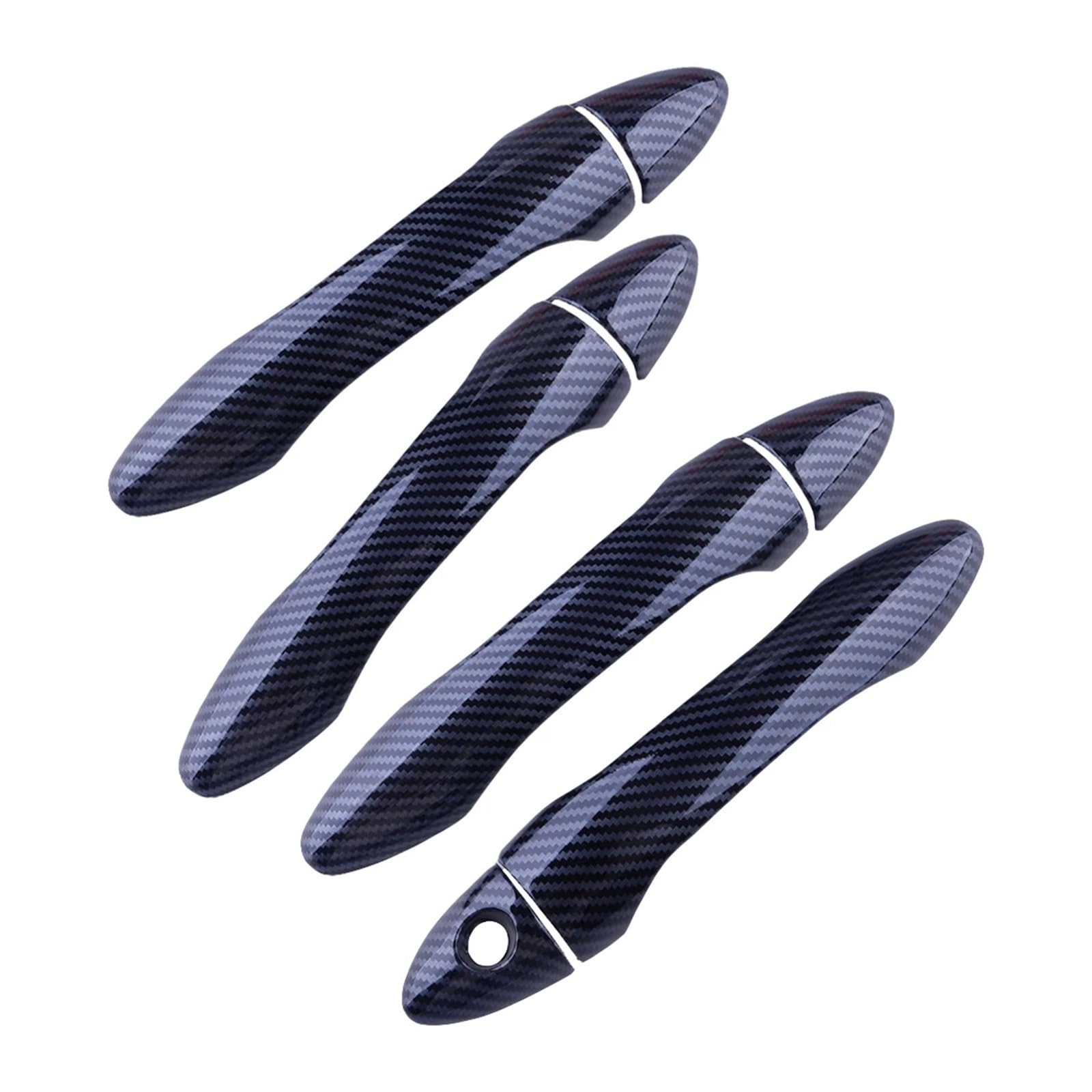 yhyttr Außentürgriff-Abdeckungsverkleidung, passend for Kia, Forte K3 Cerato 2013–2017, Kohlefaser-Stil, 1-Loch-Rahmen-Set vorne hinten links rechts Dekorativer Aufkleber für Türgriffabdeckungen von yhyttr