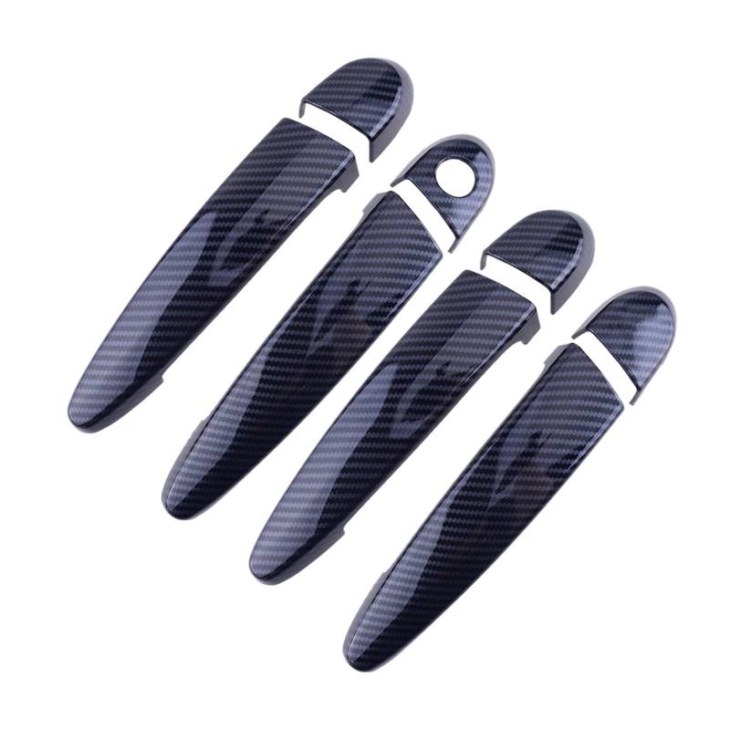 yhyttr Auto-Außentürgriff-Abdeckungs-Set, passend for X5, E70 X6 E71 2008–2012 2013, LHD-Carbonfaser-Stil vorne hinten links rechts Dekorativer Aufkleber für Türgriffabdeckungen von yhyttr