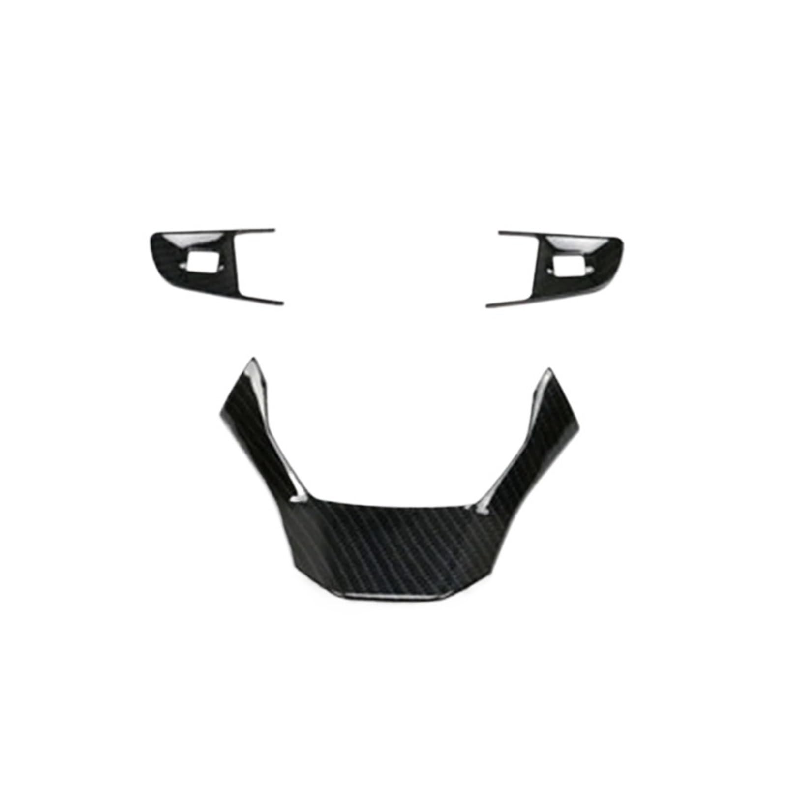 yhyttr Auto-Lenkradabdeckungsverkleidungen, passend for Peugeot, 408 2014-2019, Knopfrahmen-Zubehör, Auto-Styling Lenkrad-Akzentaufkleber(Carbon fibre 3 pcs) von yhyttr