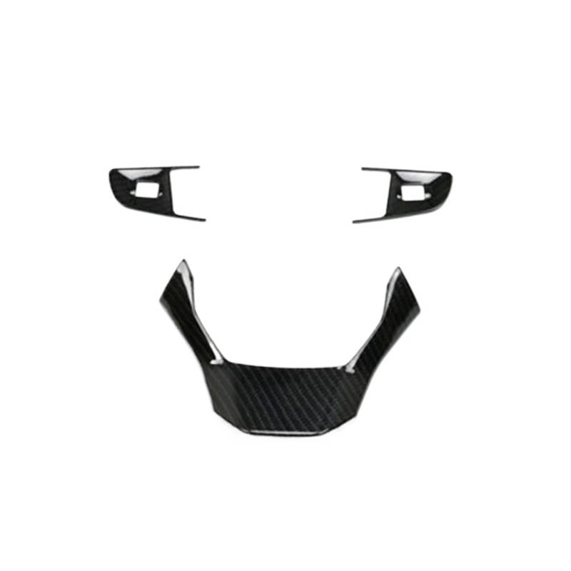 yhyttr Auto-Lenkradabdeckungsverkleidungen, passend for Peugeot, 408 2014-2019, Knopfrahmen-Zubehör, Auto-Styling Lenkrad-Akzentaufkleber(Carbon fibre 3 pcs) von yhyttr