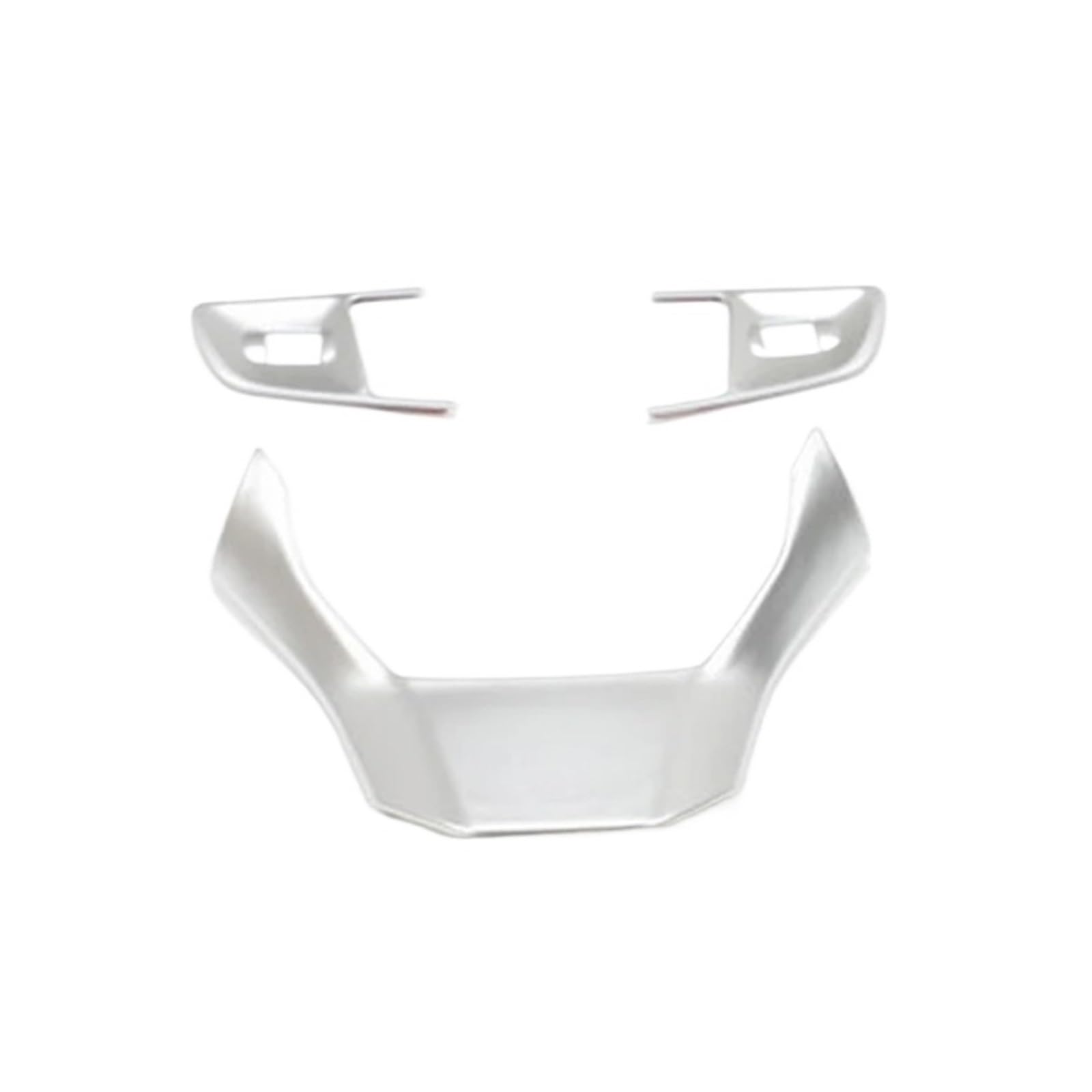 yhyttr Auto-Lenkradabdeckungsverkleidungen, passend for Peugeot, 408 2014-2019, Knopfrahmen-Zubehör, Auto-Styling Lenkrad-Akzentaufkleber(Silver 3 pcs) von yhyttr