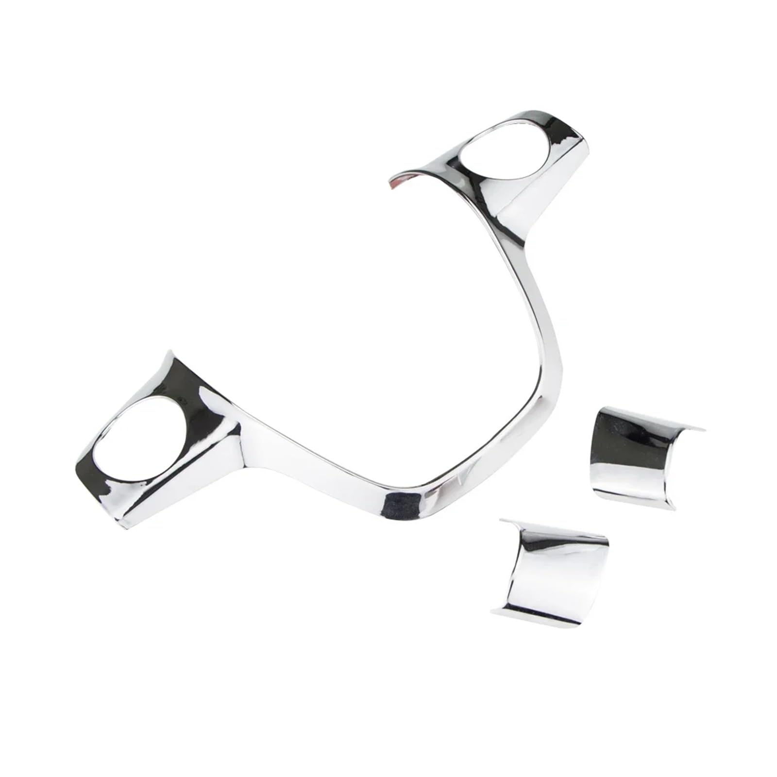 yhyttr Auto-Lenkradverkleidungsdekoration, passend for Ford, Focus 3 MK3 2012–2014, Kuga Escape 2013–2015, Cmax 2011–2017, Abdeckaufkleber Lenkrad-Akzentaufkleber(3Pcs ABS Chrome) von yhyttr