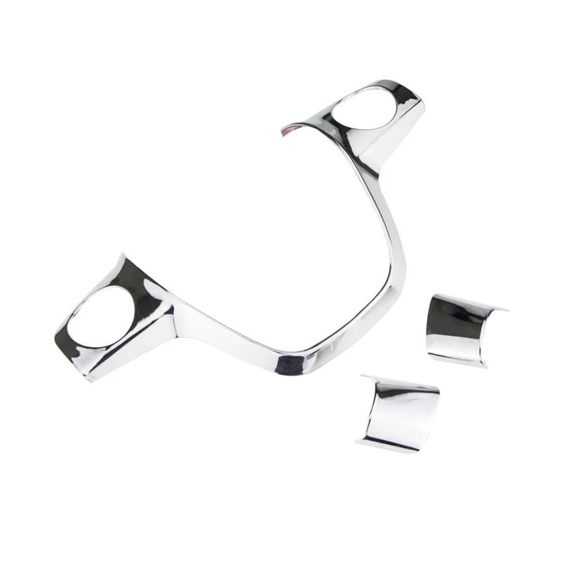 yhyttr Auto-Lenkradverkleidungsdekoration, passend for Ford, Focus 3 MK3 2012–2014, Kuga Escape 2013–2015, Cmax 2011–2017, Abdeckaufkleber Lenkrad-Akzentaufkleber(3Pcs ABS Chrome) von yhyttr