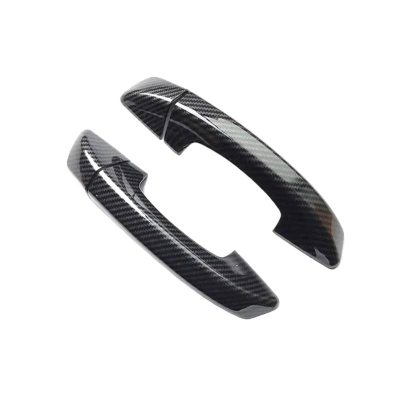 yhyttr Auto-Seitentürgriff-Abdeckungsverkleidung, passend for Volkswagen, passend for Scirocco, 3 Mk3 2008–2015, schwarze Kohlefaser, Chrom-Styling, Autozubehör Dekorativer Aufkleber für Türgriffabdec von yhyttr