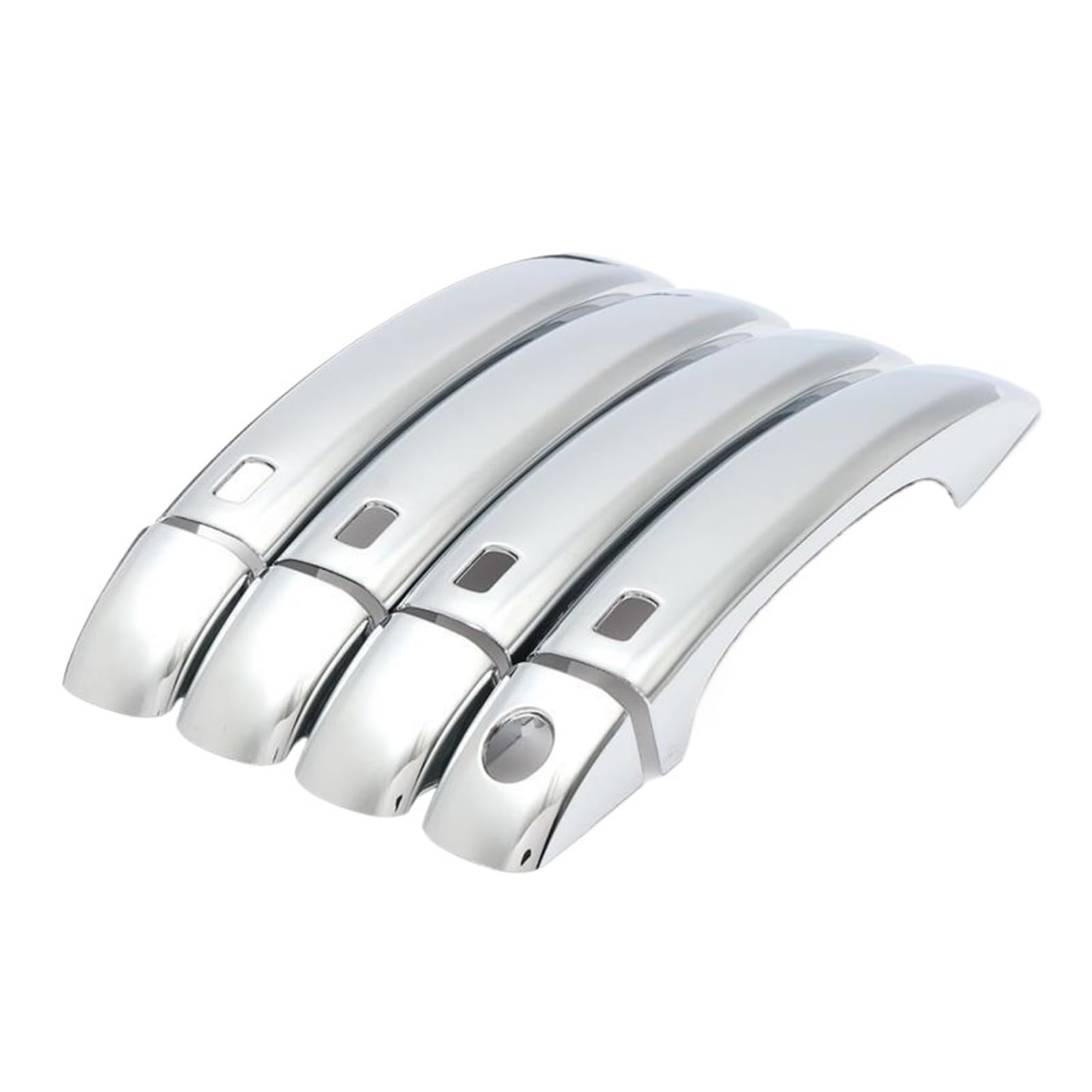 yhyttr Autotürgriffabdeckungs-Zieraufkleber, passend for A4, B8 Q5 Q3, Kohlefaser-Chrom-Styling, Autozubehör Dekorativer Aufkleber für Türgriffabdeckungen(Silver) von yhyttr