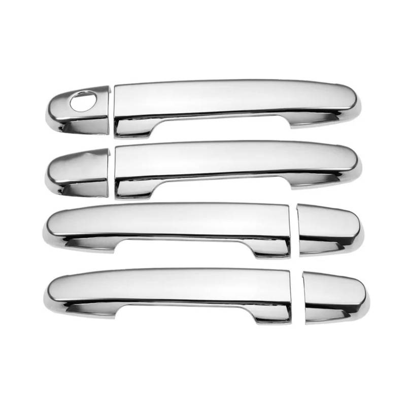 yhyttr Autotürgriffabdeckungs-Zieraufkleber, passend for Toyota, Mark II X110 2001–2007, glänzendes schwarzes Chrom-Styling-Zubehör Dekorativer Aufkleber für Türgriffabdeckungen(Chrome 1 keyhole) von yhyttr