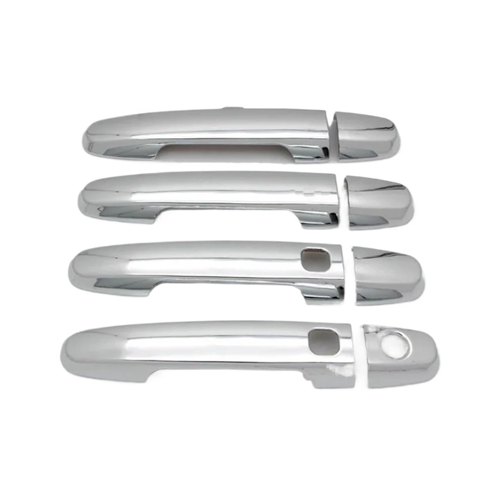 yhyttr Autotürgriffabdeckungsverkleidung, passend for Toyota, Prius 20 2004–2009 Xw20, Kohlefaser-Chrom-Styling, Autozubehör Dekorativer Aufkleber für Türgriffabdeckungen(Siver 2 Buttons) von yhyttr