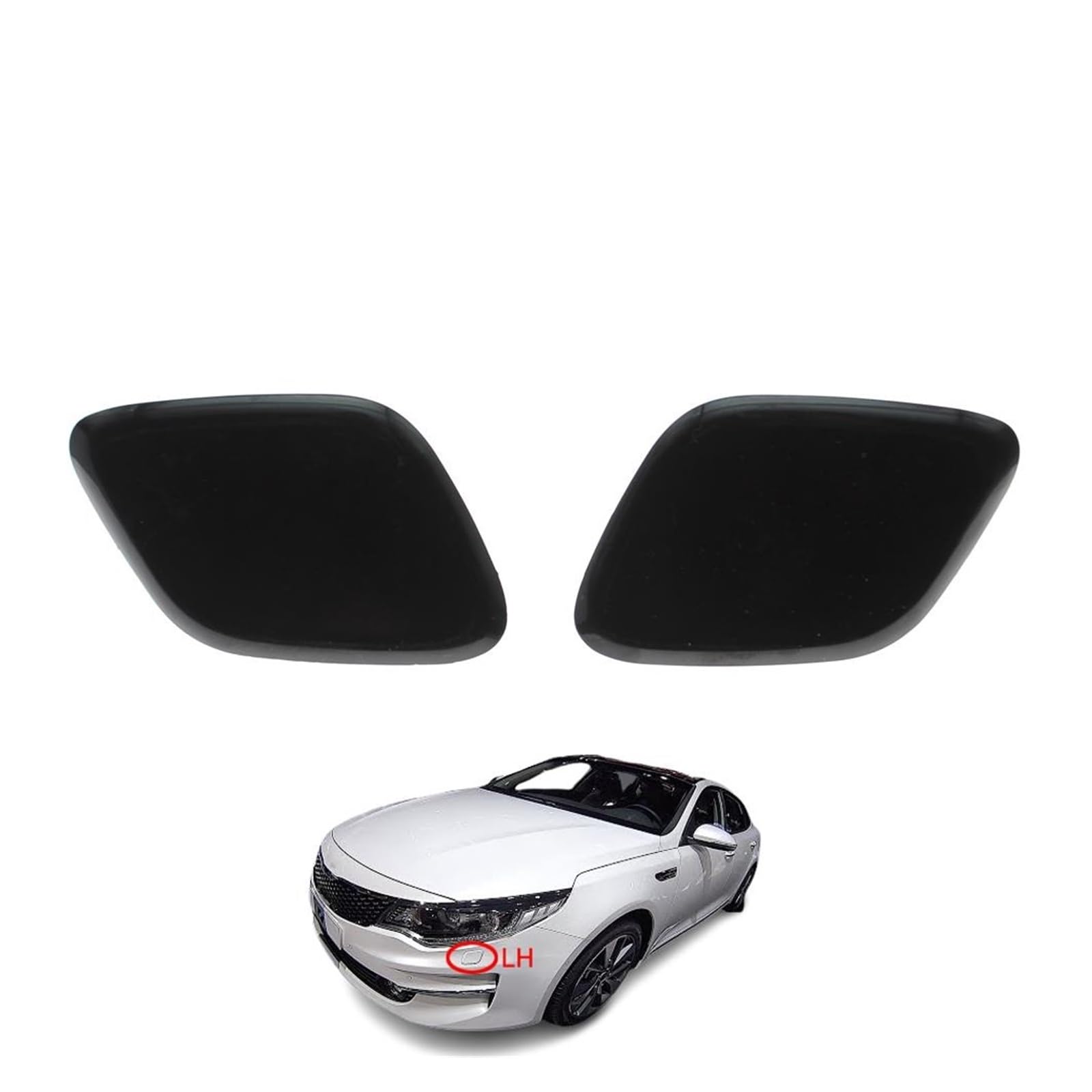 yhyttr Frontstoßstangen-Scheinwerfer-Waschdüsenkappenabdeckung, passend for KIA, Optima K5 2015–2018, 98681-D4000 98682D4000, rechts und links Scheinwerfer-Sprühdüsenschutz(SET) von yhyttr