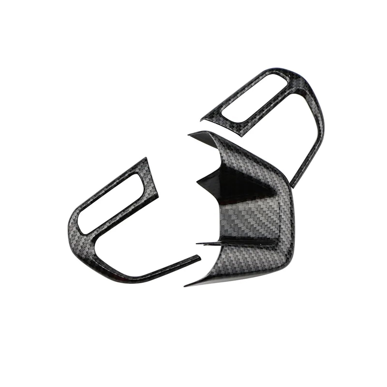 yhyttr Lenkrad-Dekorationsabdeckung, passend for Jeep, Renegade 2015+, Compass 2017+, Auto-Innenausstattung, ABS-Kohlefaser-Zieraufkleber-Kits Lenkrad-Akzentaufkleber(Carbon fiber black) von yhyttr
