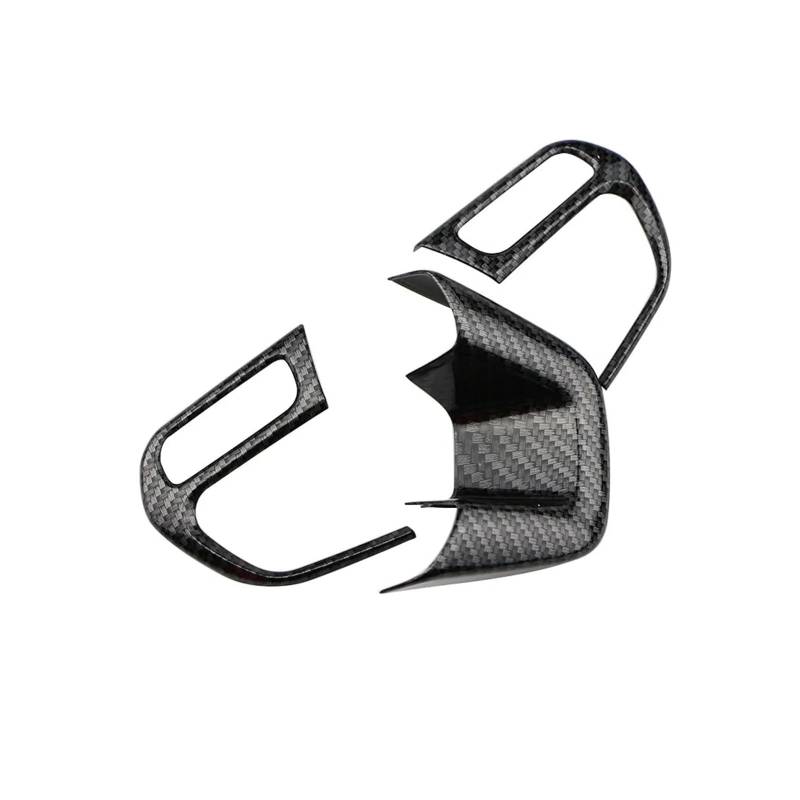 yhyttr Lenkrad-Dekorationsabdeckung, passend for Jeep, Renegade 2015+, Compass 2017+, Auto-Innenausstattung, ABS-Kohlefaser-Zieraufkleber-Kits Lenkrad-Akzentaufkleber(Carbon fiber black) von yhyttr
