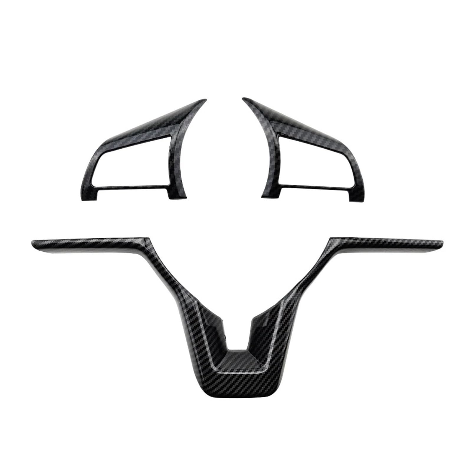 yhyttr Lenkradschalter-Tastenabdeckung, passend for Nissan, Xtrail T32 Rogue Note Qashqai J11 Versa Juke Micra Kicks Leaf Sentra 2017–2022 Lenkrad-Akzentaufkleber(Carbon Fiber 3Pcs) von yhyttr