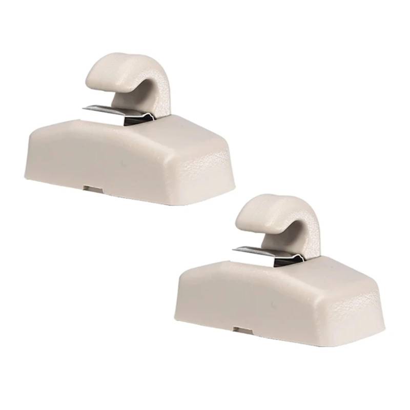 yhyttr Sonnenblenden-Haken, Clip-Halterung, passend for VW, passend for Golf 4 GTI Jetta A4 Passat B5 B6 Polo 9N Vento Gol T4 T5 Beetle Octavia 2 A5 Sonnenschutz-Halteclip(Beige 2pcs) von yhyttr