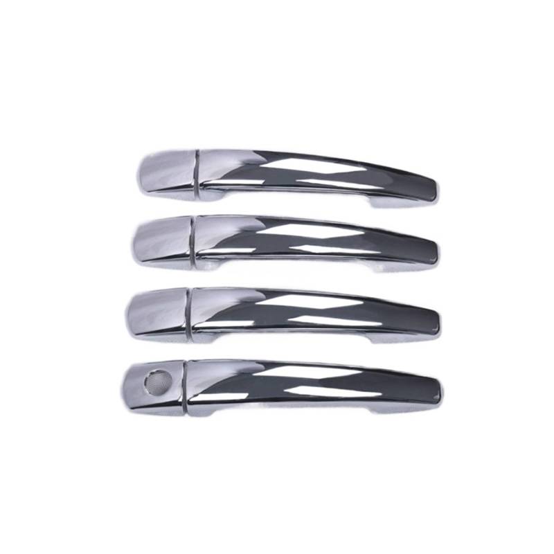 yhyttr TÜRGRIFFABDECKUNG, passend for Peugeot, 308 Sw Cc RCZ 2007-2013, CHROM-CARBON-FASER-AUTO-STYLING-ZUBEHÖR Dekorativer Aufkleber für Türgriffabdeckungen(Silver for 4 door) von yhyttr