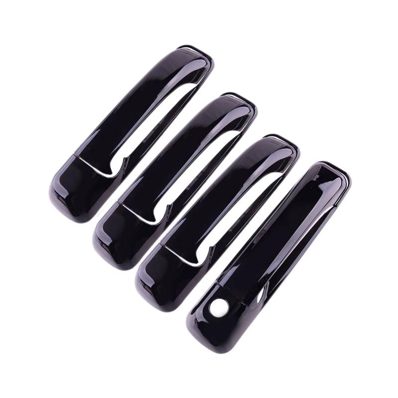 yhyttr Verkleidung der hinteren Türgriffabdeckung, passend for Dodge, Ram 1500 2500 3500, passend for Jeep, Grand Cherokee, glänzendes schwarzes Auto, links und rechts vorne Dekorativer Aufkleber für von yhyttr