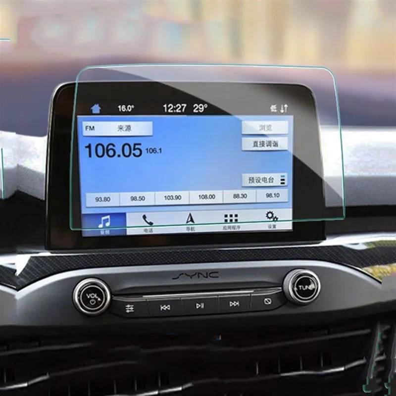 yoneleu Auto-Displayschutz Kompatibel Mit Ford Für Focus MK4 2019 2020 Auto-GPS-Navigation, Displayschutzfolie Aus Gehärtetem Glas von yoneleu