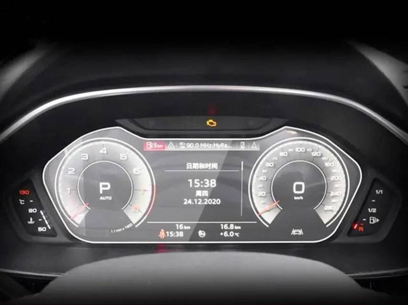 yoneleu Auto-Displayschutz Kompatibel Mit Für Q3 2019 2020 Auto-GPS-Navigation Und Armaturenbrett-Displayschutzfolie Aus Gehärtetem Glas(12.3 Instrument) von yoneleu