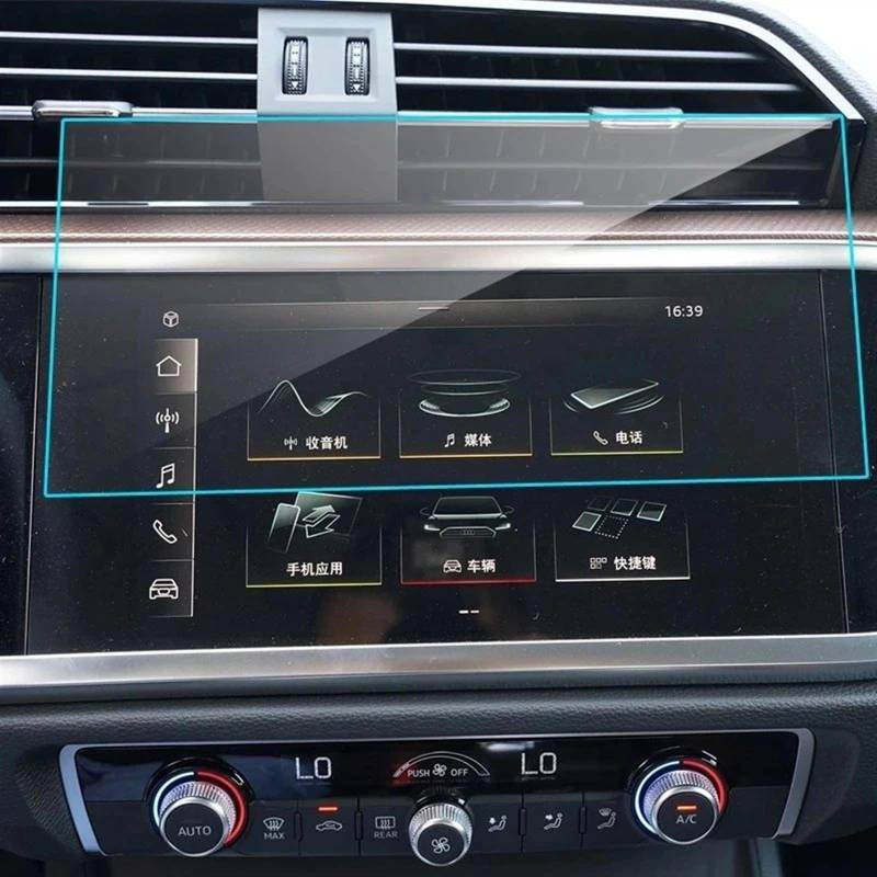 yoneleu Auto-Displayschutz Kompatibel Mit Für Q3 2020 2021 Auto-GPS-Navigation Displayschutzfolie Aus Gehärtetem Glas Auto-Innenausstattung von yoneleu