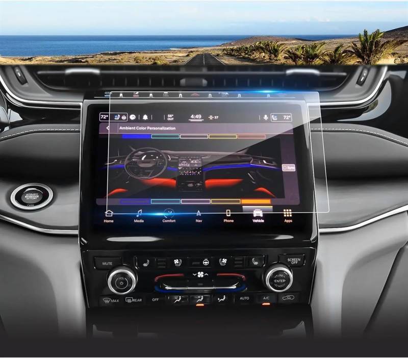 yoneleu Auto-Displayschutz Kompatibel Mit Grand Für Cherokee L 2021 2022 2023 2024 10,1 Zoll Auto-GPS-Navigation, Displayschutzfolie Aus Gehärtetem Glas von yoneleu