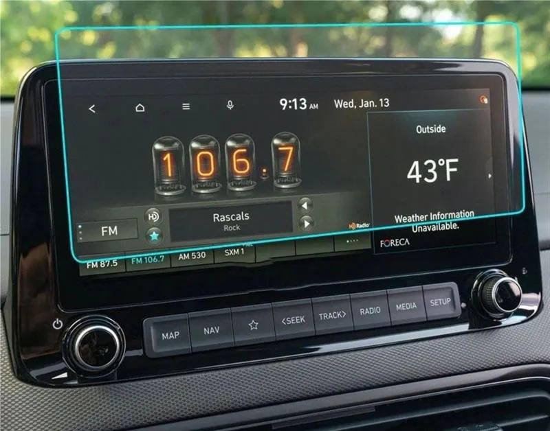 yoneleu Auto-Displayschutz Kompatibel Mit Hyundai Für Kona 2022 Auto-GPS-Navigation Displayschutzfolie Aus Gehärtetem Glas Auto-Innenausstattung von yoneleu