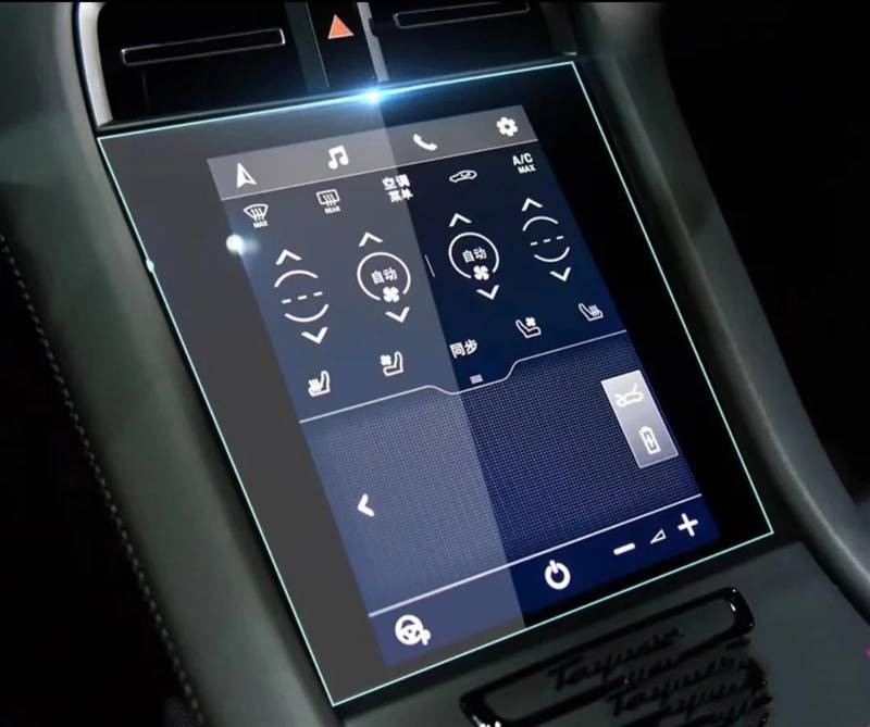 yoneleu Auto-Displayschutz Kompatibel Mit Porsche Für Taycan 2020 2021 2022 Auto-GPS-Navigation Und Armaturenbrett-Displayschutzfolie Aus Gehärtetem Glas(2020-2022) von yoneleu