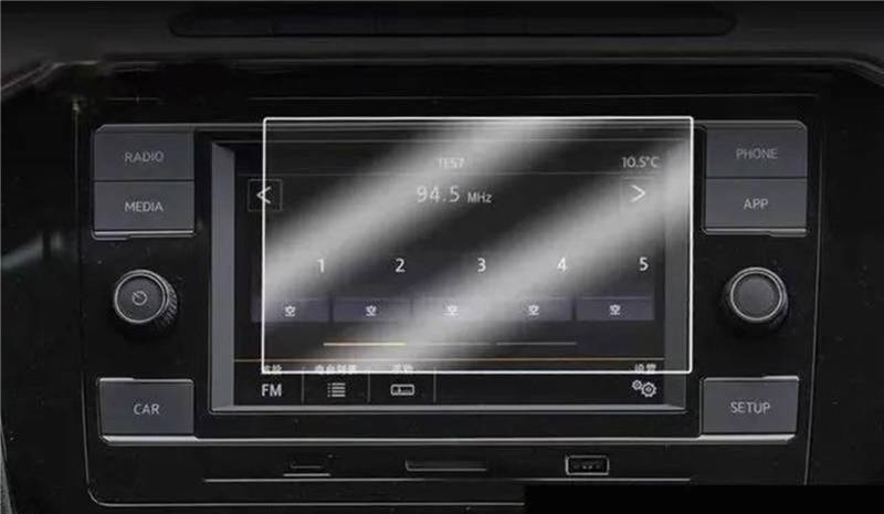 yoneleu Auto-Displayschutz Kompatibel Mit VW Für T-ROC 2018 2019 2020 Auto-GPS-Navigation Und Armaturenbrett-Displayschutzfolie Aus Gehärtetem Glas(6.5 inch) von yoneleu